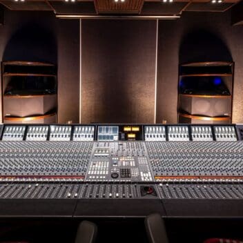 The SSL Duality & Ocean Way HR2's inside the control room at Noisematch Studios in Miami, FL.