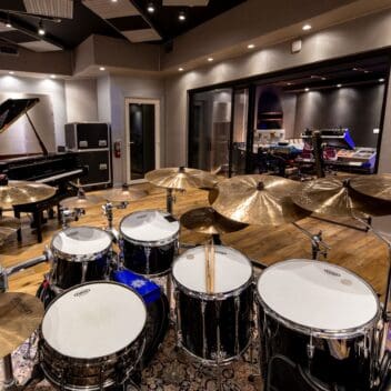 Drummer's view inside the Liveroom at Noisematch Studios Miami